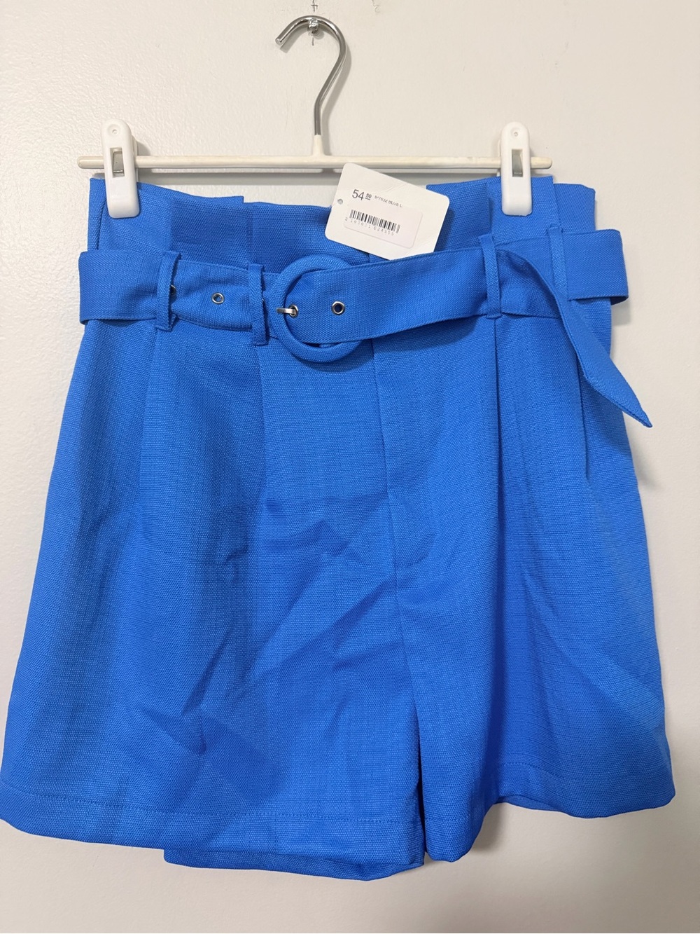 Flying Tomato NWT Electric Blue Belted Pleated High Waist Shorts